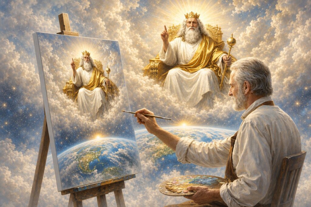 false representation of god & his throne